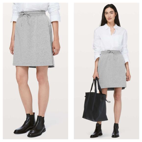 Lululemon Start Anew Skirt *21" Size 4 Heathered Medium Grey Athletic - Picture 1 of 12